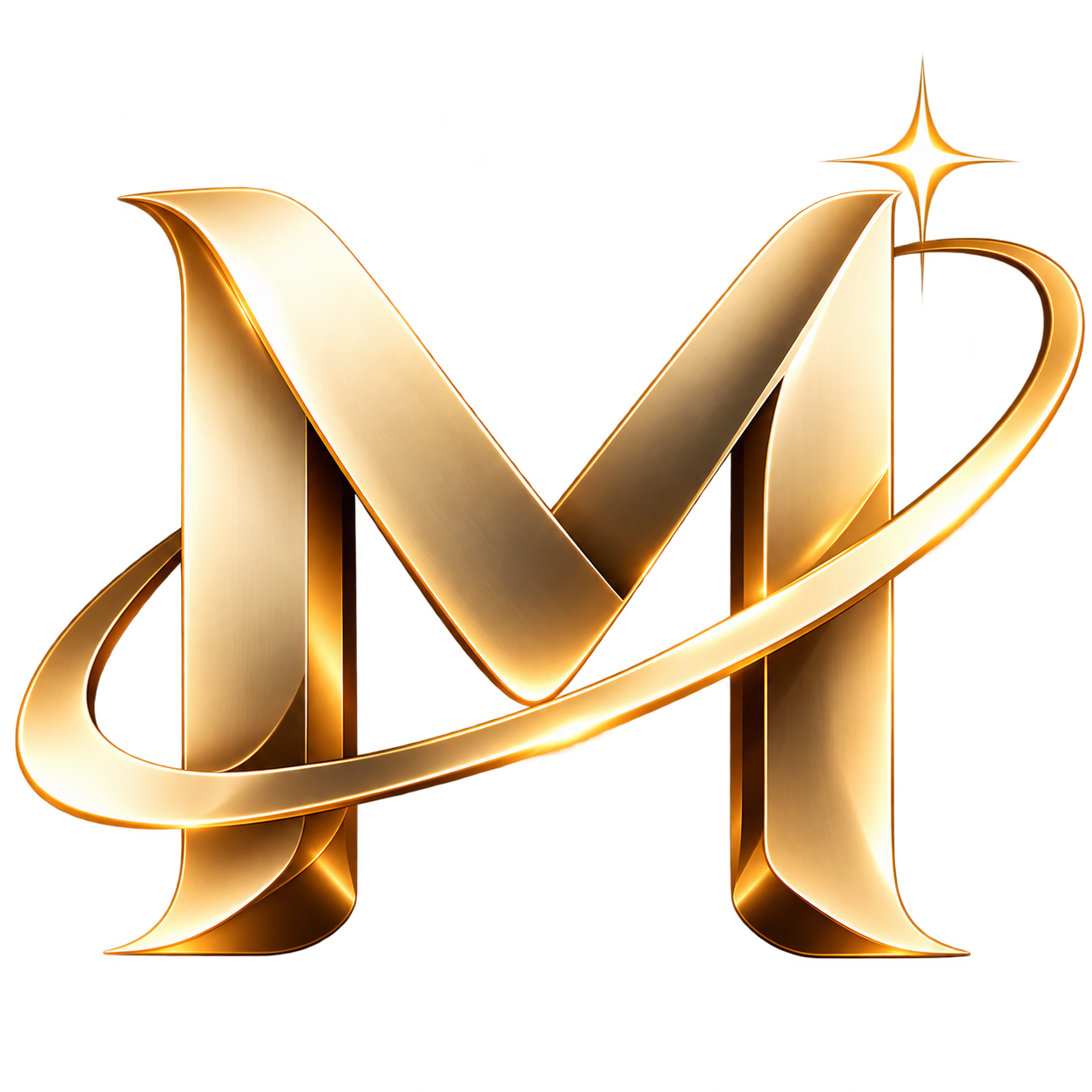 ModelMind gold orbital M logo